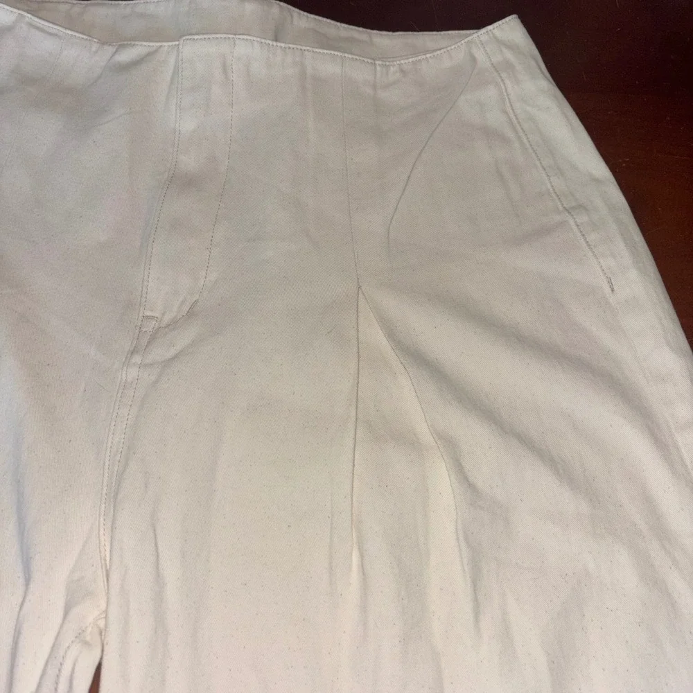 CIDER | Wide Leg | High Waisted |‎ Zipper | 100% Cotton Cream Pants | 1XL